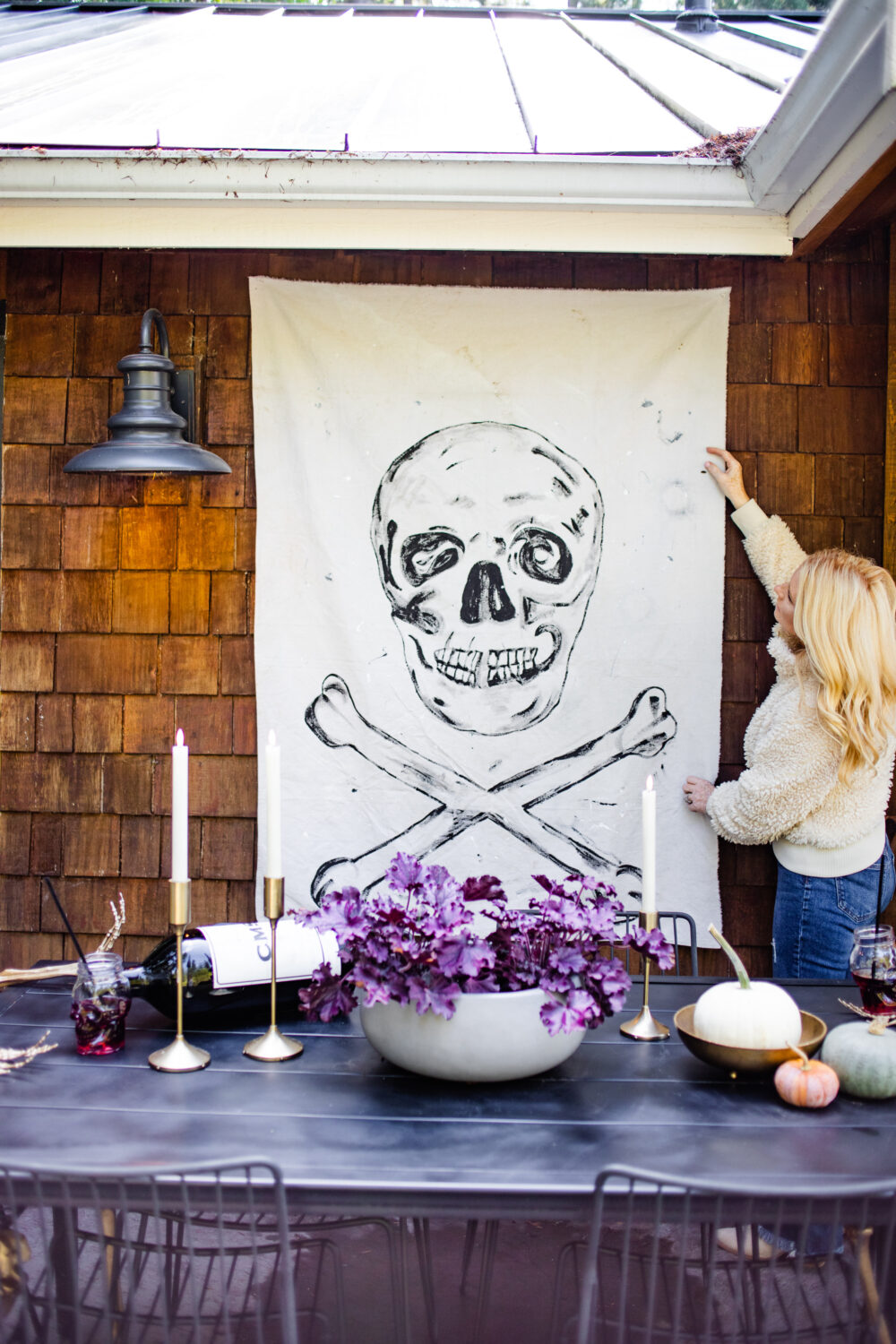 Halloween decor on our deck + DIY art - My Sweet Savannah